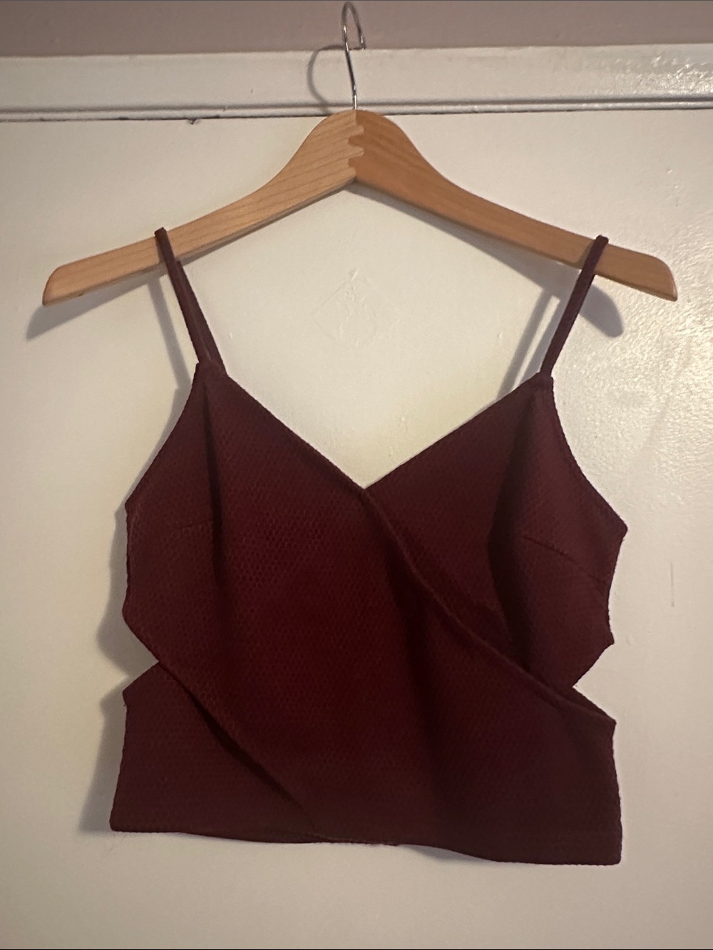 H&M Burgundy Wrap-Style Spaghetti Strap Cami